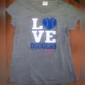 5th & Ocean Los Angeles Dodgers V-Neck Girl's T-shirt Size 20